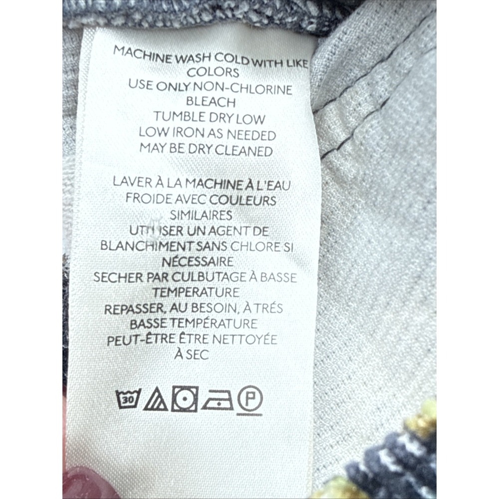 Anthropologie Pilcro The Icon Flare Low Rise Navy Corduroy Print Jeans Size 23 - Picture 10 of 13